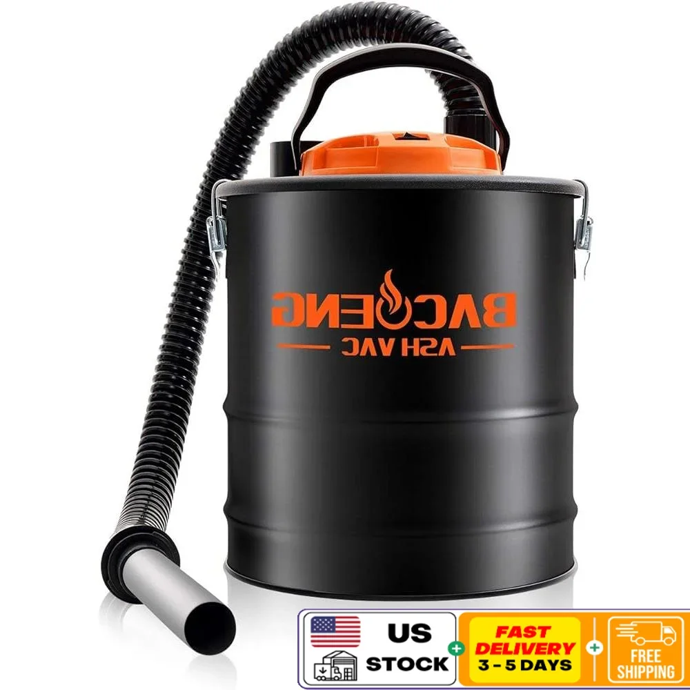 

Ash Vacuum Cleaner 4 Gallon HEPA Filter Vacuum Pellet Stoves Fireplaces Lightweight Compact Metal Hose Cold Ash Removal