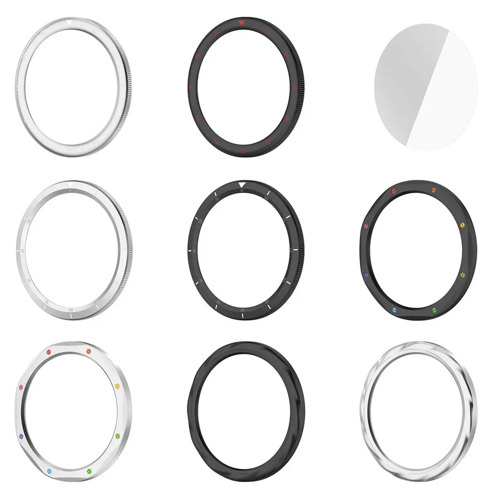 حلقة الحافة المعدنية لساعة Xiaomi S4/S3 غطاء ساعة بديل لساعة Xiaomi S3 S4 eSIM + طبقة رقيقة واقية من الزجاج المقسى