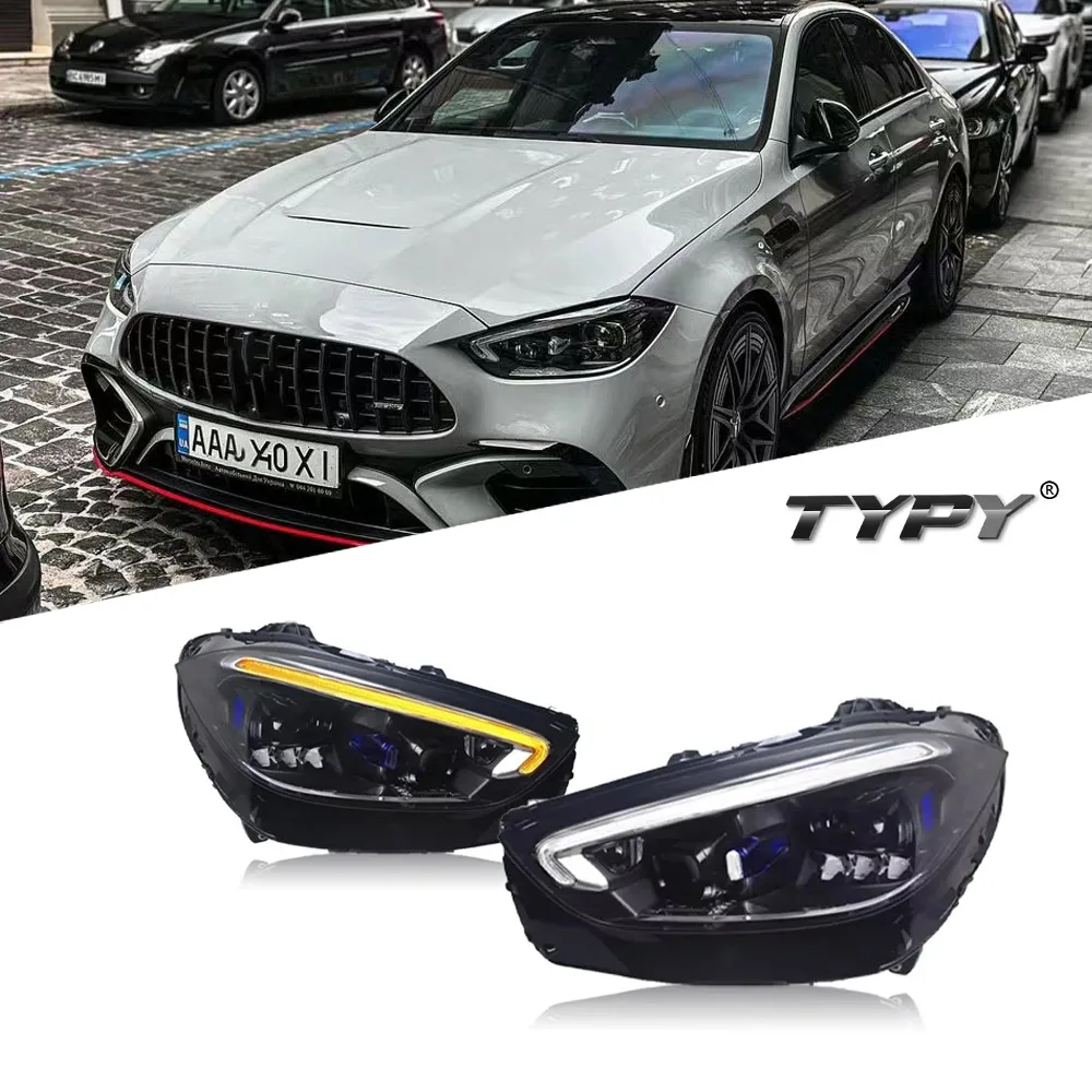

Car Head Lamp Assembly For Benz C-Class W206 Headlights 2022-2024 Upgrade Modified to NEW Benz Dynamic Brake LED Headlights