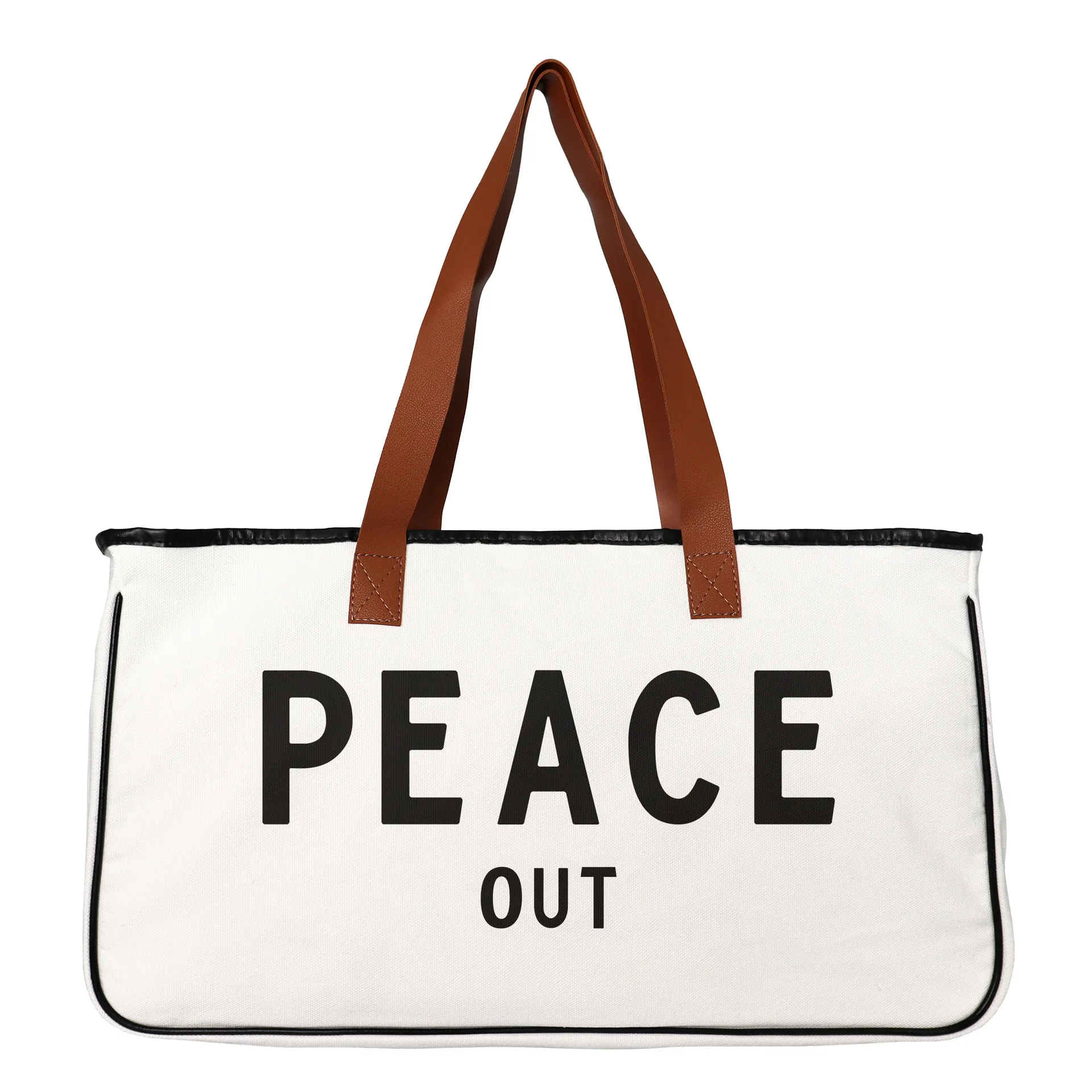 Grande capacità il Weekend Vibes Canvas Tote Duffel bagaglio borsa da spiaggia da viaggio Eco tessuto Summer Fashion minimalista vacanza Slogan