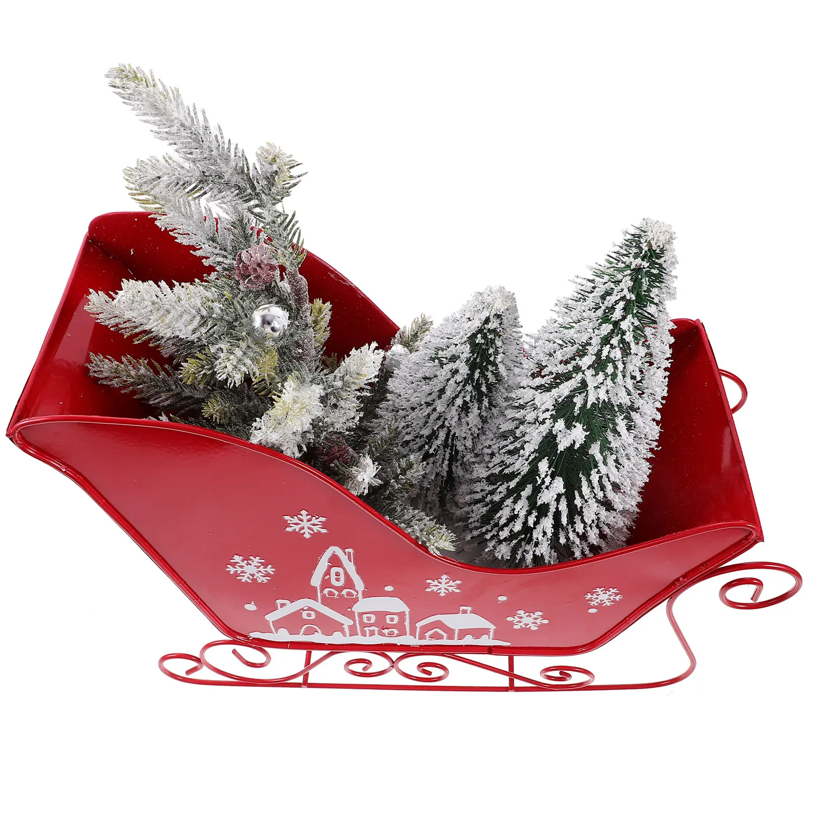 

Christmas Sleigh Ornament Desktop Decoration Exquisite Xmas Party Sleigh Holiday Festival Adornment Diy Christmas Tabletop Decor