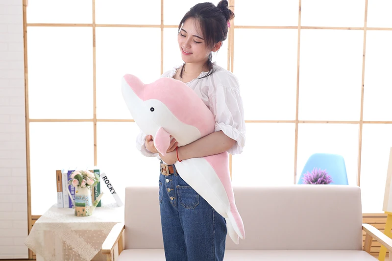 Grau Rosa Blau Delphin Plüsch Stofftier Weiche Puppe Kuschelkissen Schlafen Umarmung Spielzeug Junge Mädchen Kind Schlafzimmer Dekor Nettes Kawaii Geschenk – Detail 9