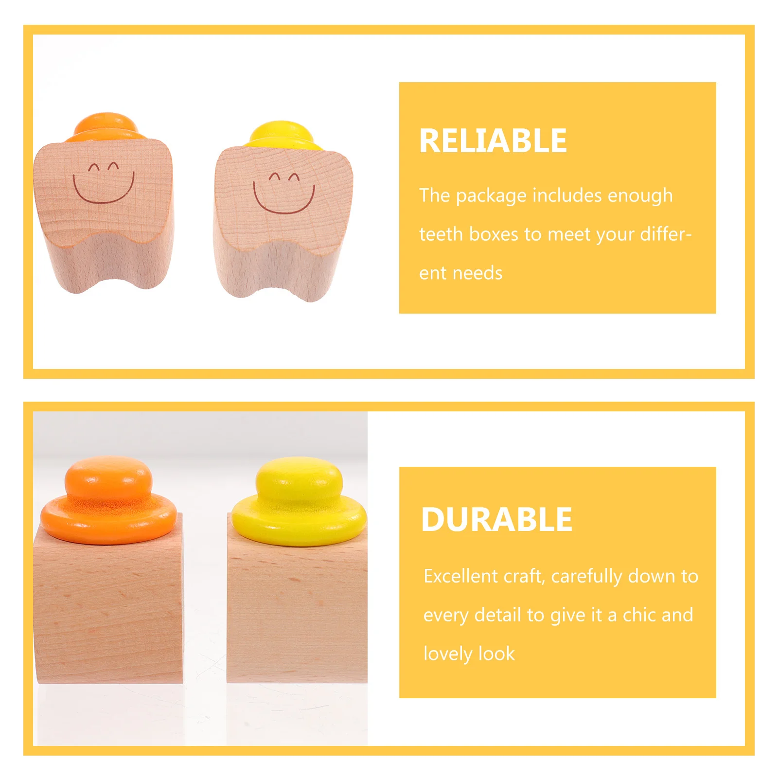 2 قطعة صندوق تخزين الأسنان الطفل منظم تذكار خشبي لجمع الأسنان الأولى حاوية ذاكرة الرضع الاطفال آمنة غير سامة #2