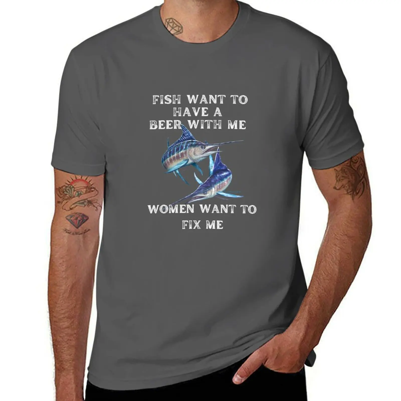 

Fix Beer Want With To Women Fish Want A Me, Have To Me T-Shirt UV Protection Outdoor Tee Shirt