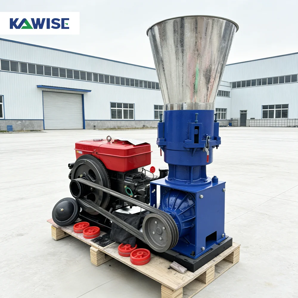 AIROW Diesel Poultry Feed Pellet Machine KD Water-Cooled Engine for Chicken Duck Goose Farm Feed Pellets