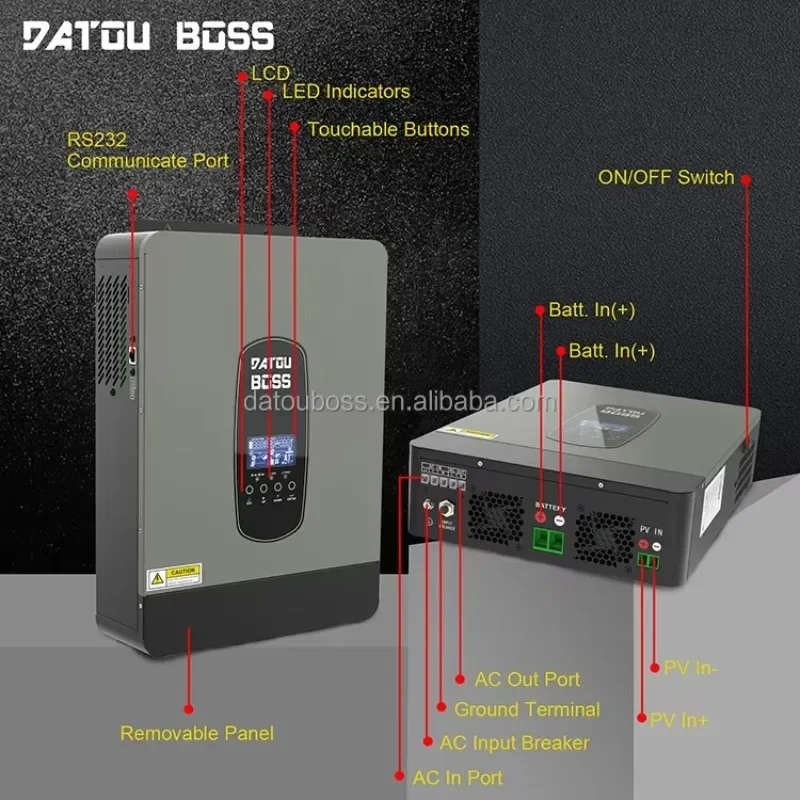 DATOU BOSS 48 فولت 6200 واط الشمسية الهجين العاكس مع MPPT 220 فولت 230 فولت خارج الشبكة نقية شرط لموجة العاكس SP 7000 النظام الشمسي المنزلي #6
