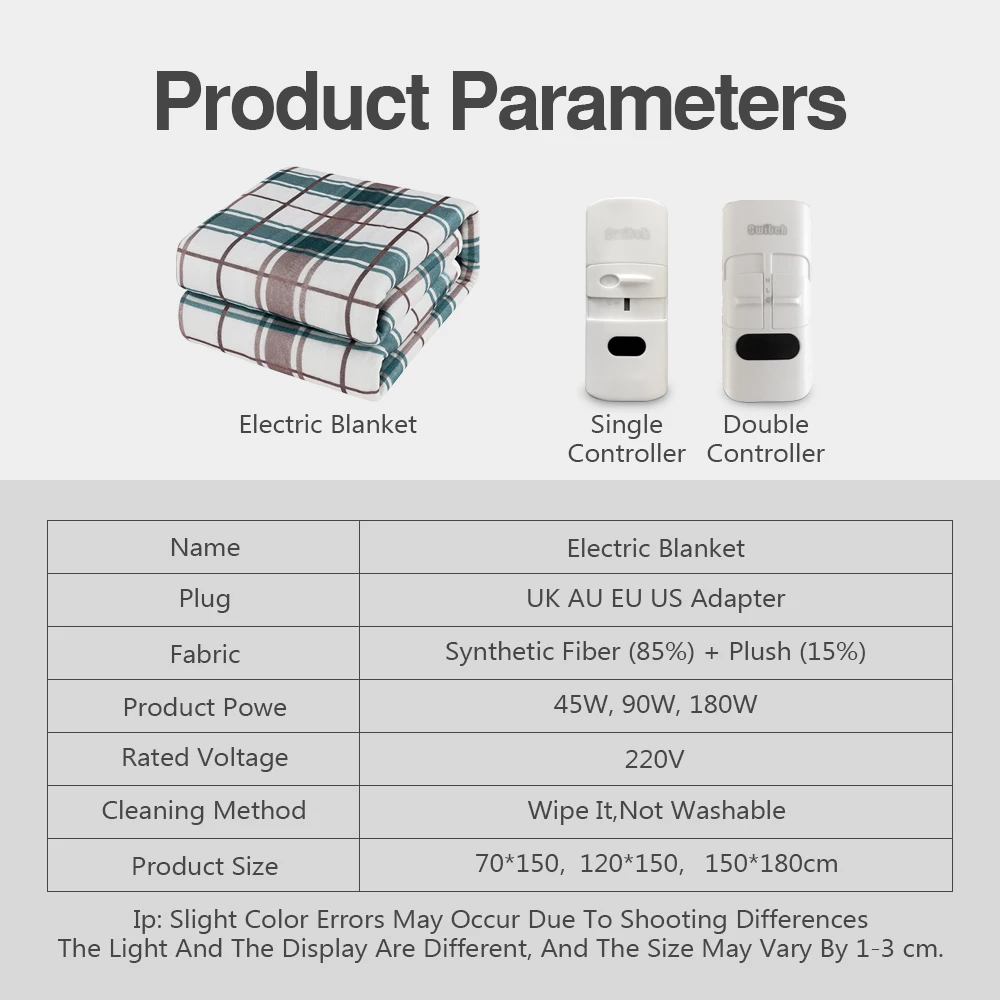 Electric Blanket 220/110V Heater Heated Single Thermal Blanket 70*150cm Electric Heating Blanket Winter Body Warmer