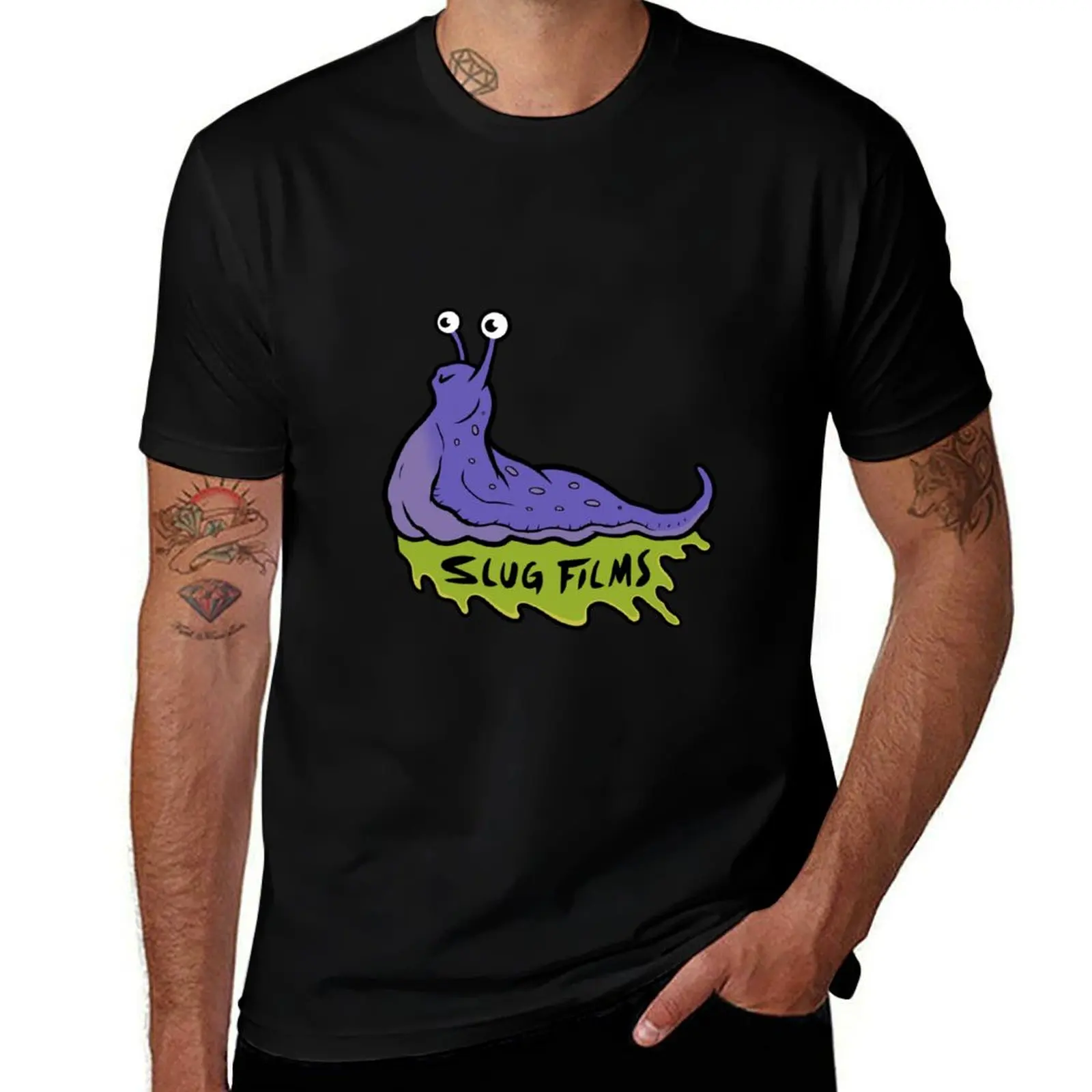 

SLUG FILMS Purple Logo T-Shirt t shirts with prints cotton tshirt 100%