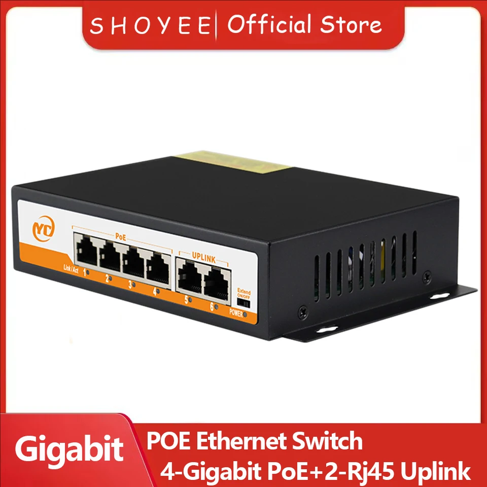 

Новый 6-портовый гигабитный Ethernet-коммутатор POE RJ45 с невимужным подключением 802.3af/at Plug and Play, для IP-камеры/NVR
