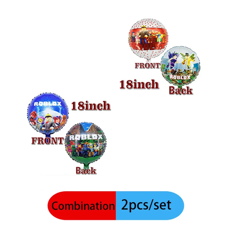 Roblox Aluminiumfolienballon-Kombination: Themen-Geburtstagsdeko, Ballon-Fest-Szenen-Layout, Party-Verzierungszubehör