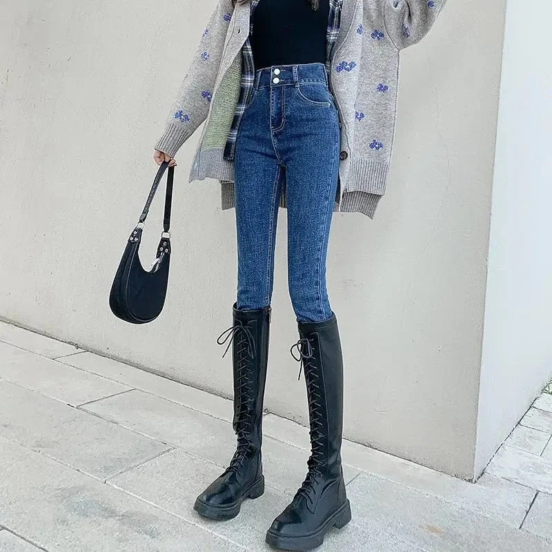 High Waist Skinny Ankle-length Pencil Jeans Casual Lifts Hip Strecth Big Size 28-34 Vintage Vaqueros New Korea Women Denim Pants