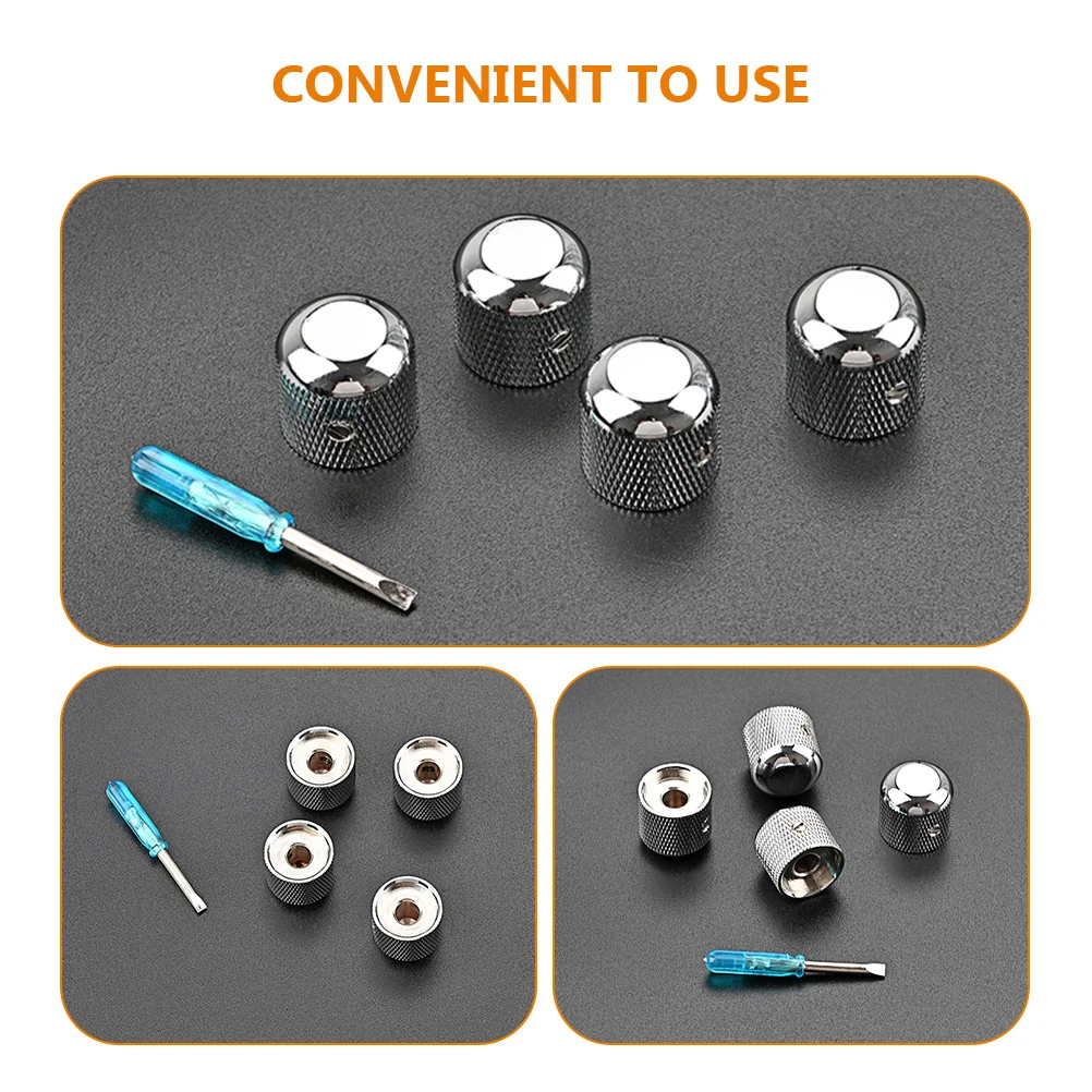 

1Set Guitar Volume Knobs Professional Metal Tone Control Replacement Caps Durable Electric Guitar Accessory Volume Knobs