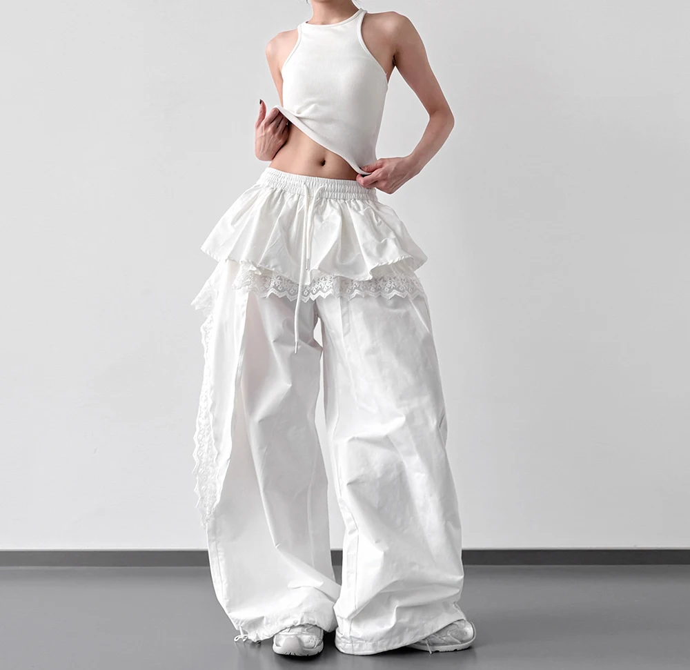 

Women's Loose Lace Skirt Pants Casual Wear Wide Leg Comfortable Trousers Fashion Street Pants for Dance