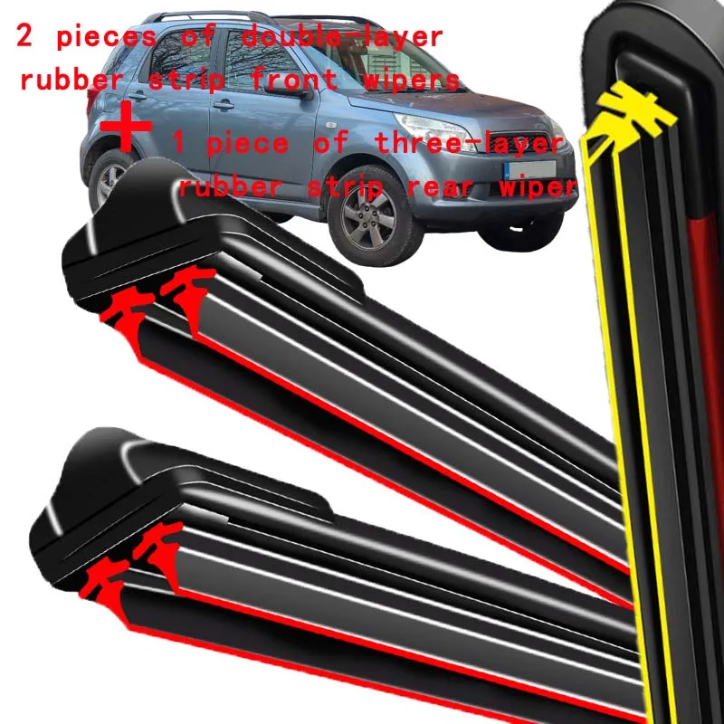 

For Daihatsu Terios J200 F700 2006-2017 2007 2008 Wiper Front&Rear Wiper Blades Windshield Windscreen Window Brushes 21"+18"+12"