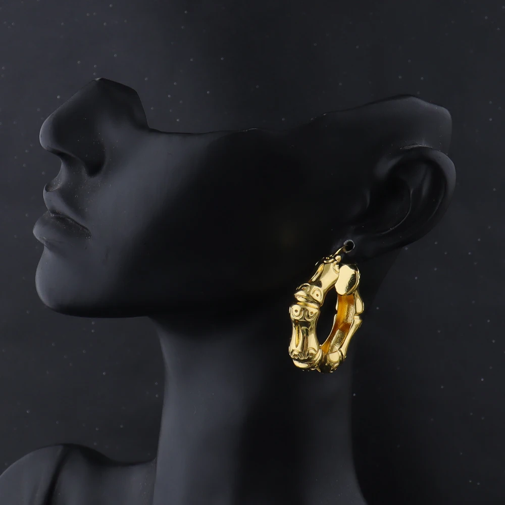 Charms Fine Workmanship Bamboo Shape Ring Earrings for Women Free Shipping Halloween Fashion Jewelry Girl Accessory Gifts
