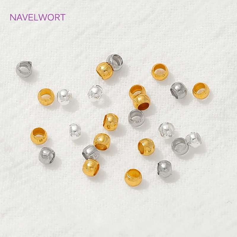 18K Gold Plated Brass Ball Crimp End Beads,2/2.5mm Stopper Spacer Beads,Crimp Beads For Jewelry,DIY Jewelry Making Accessories