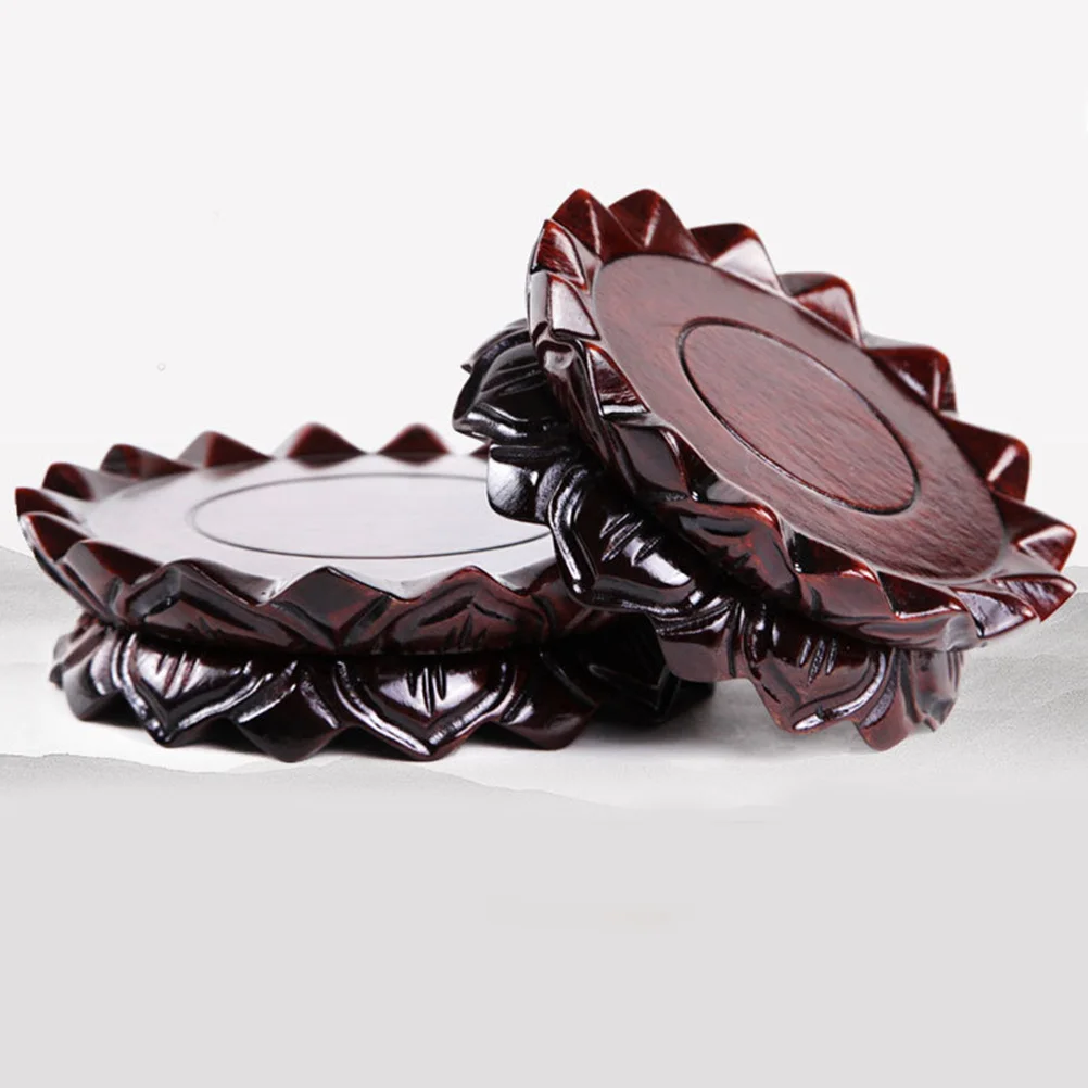 

Wooden Lotus-Shaped Pedestal Base For Incense Burner Buddha Statue Display Stand Decorative Wood Craft Home Decoration
