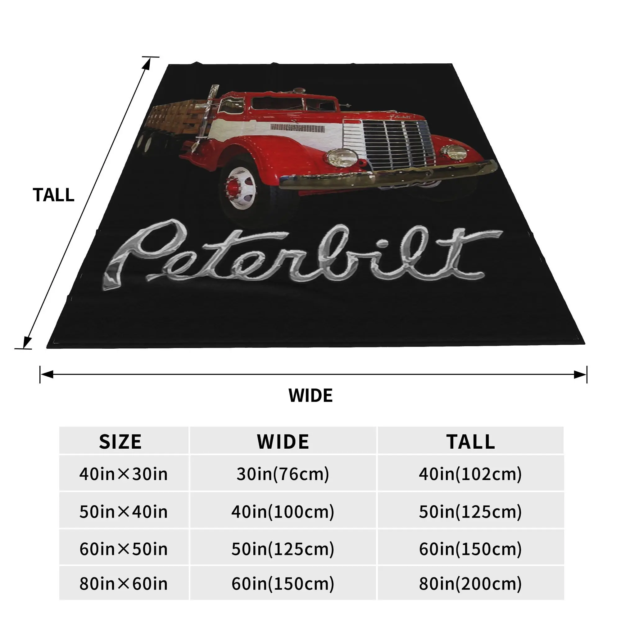 1939 Peterbilt Model 334 Stake Bed Blanket Soft Warm Flannel Throw Blanket Bedding for Bed Living room Picnic Travel Home Sofa