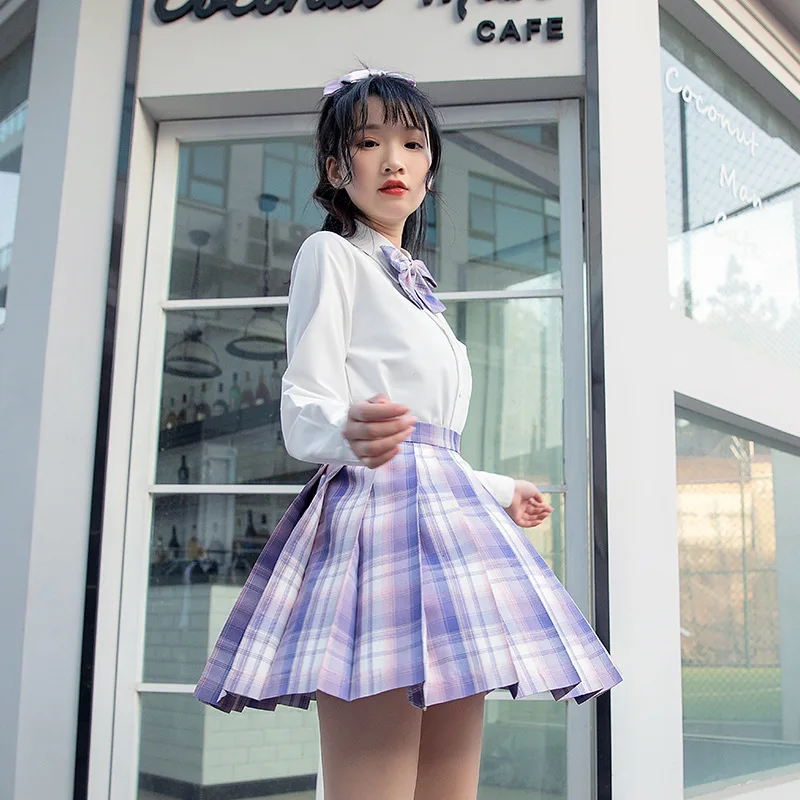 Uniforme japonais JK C070, ensemble complet de style collège, jupe plissée et à carreaux taille haute pour étudiant marin trempé