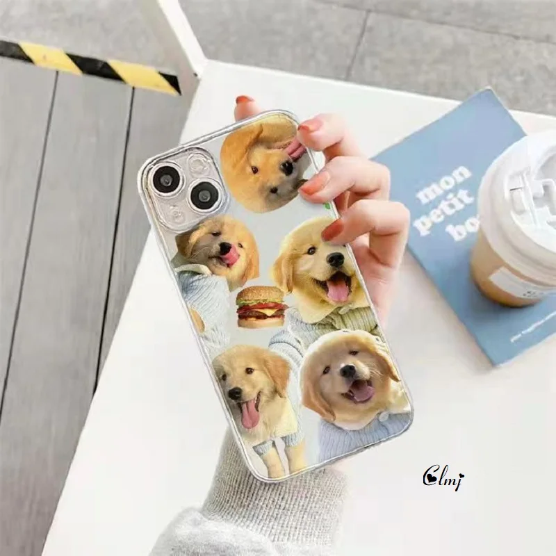 Clmj Cute Dog Hamburger Phone Case For iPhone 13 11 14 Pro 12 Mini X XS Max XR Samsung Galaxy S21 S22 Silicone Protective Cover