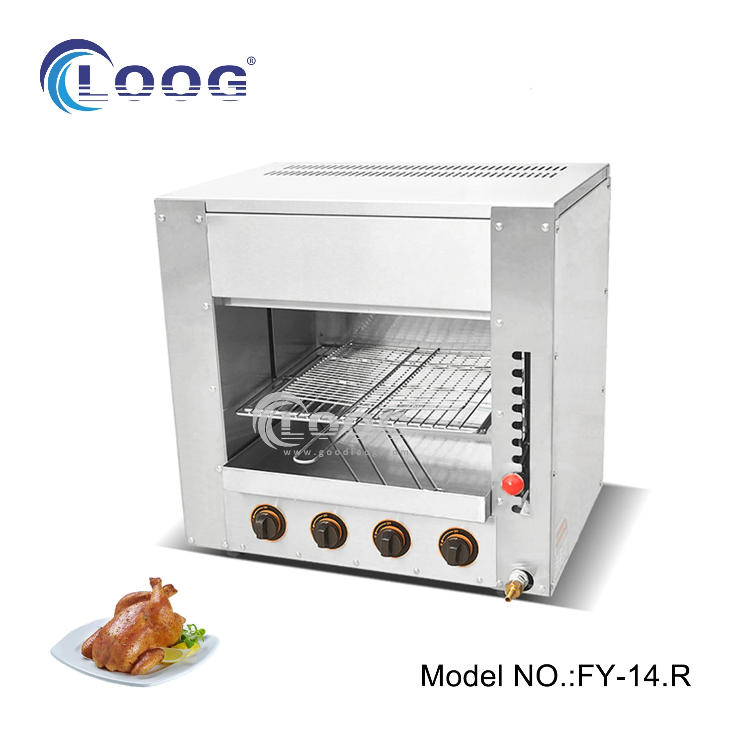 Restaurant Kitchen Equipment Gas 4 Burner Salamander Commercial Gas Type Salamander Gas Grill BBQ Infrared Salamander Grill