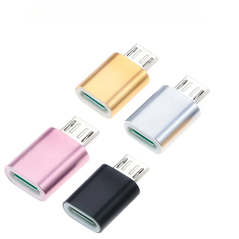 Adaptador USB tipo C hembra a Micro USB macho, conector tipo C, adaptador de cargador Micro USB V8, convertidores de transmisión de datos de carga