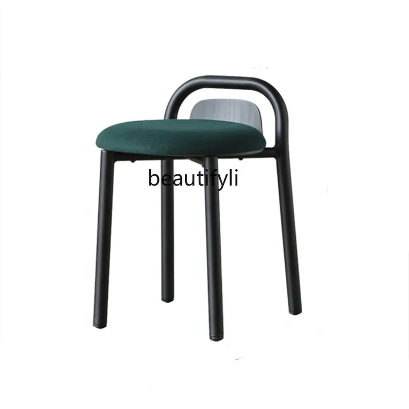 

yj Nordic Style Creative Personality Fabric Low Stool Modern Minimalist Dining Chair Makeup Stool