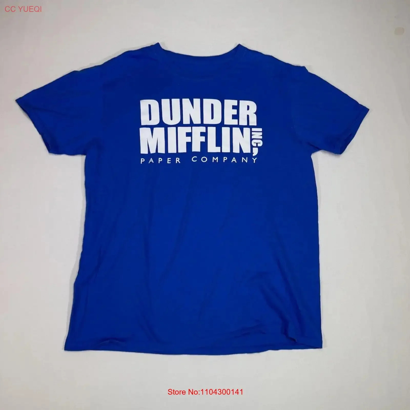 The Office Dunder Mifflin Paper Company Blue T Shirt L long or short sleeves vintage Washed streetwear Comfortable Casual