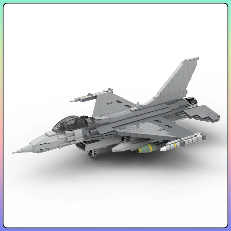 Military War MOC US Air Force F-16 Fighting Falcon Fighters Building Block Model Bricks Collection Sets DIY Toys Children's Gift