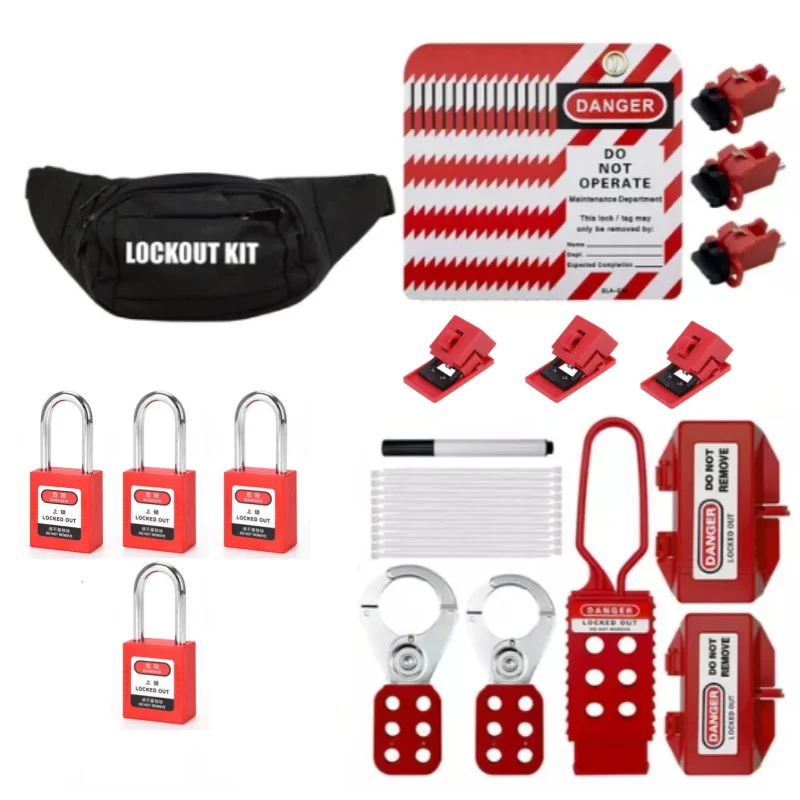 Imagem -02 - Kit de Bloqueio do Disjuntor Elétrico Fechadura de Segurança Industrial Manutenção Pessoal Bloqueio Tagout Conjunto