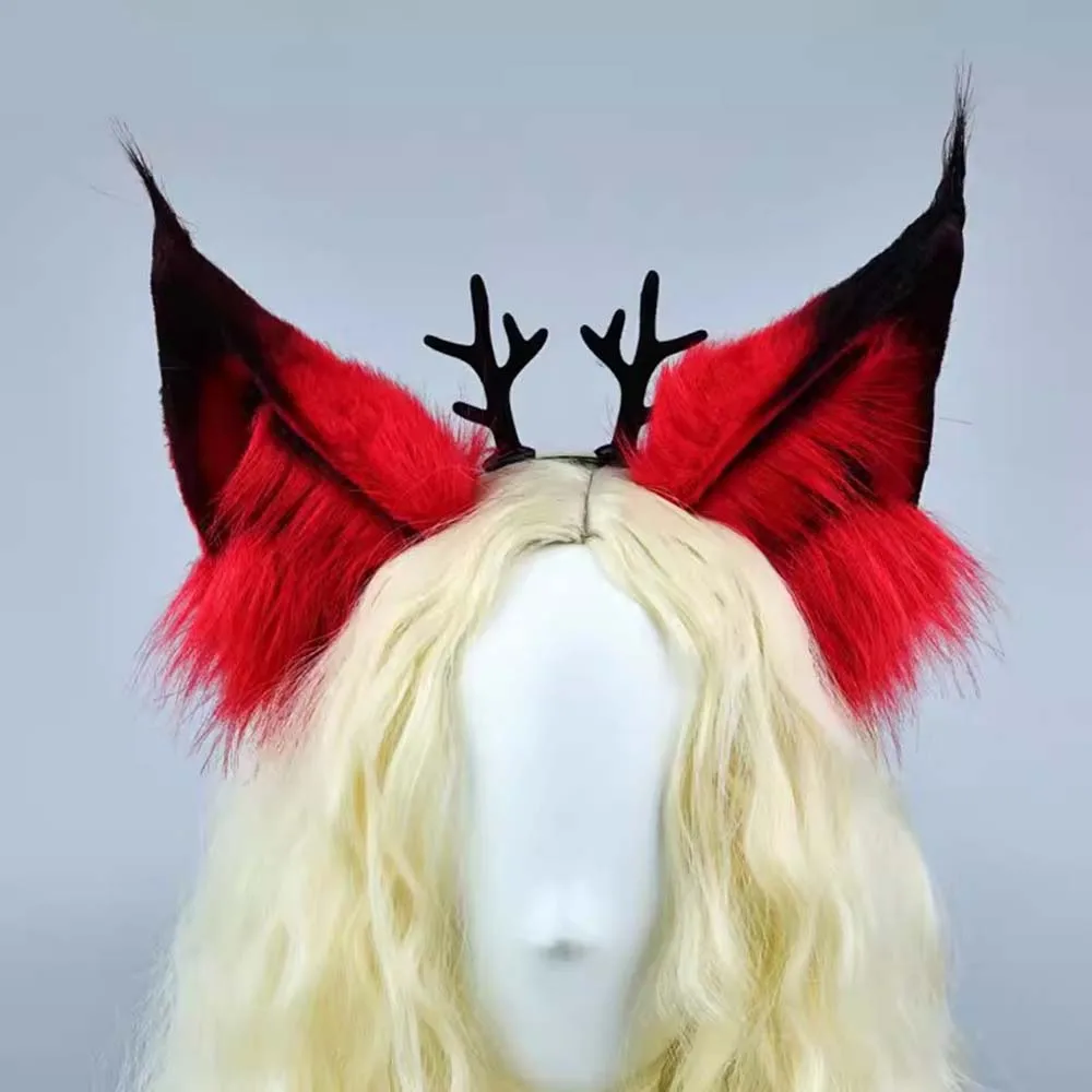 Hazbin Cosplay Hotel Costume Boys ALASTOR Girls Carnivals Party Plush Headpiece Party Cosplay Animes Tools Unisex 85CM Prop wig