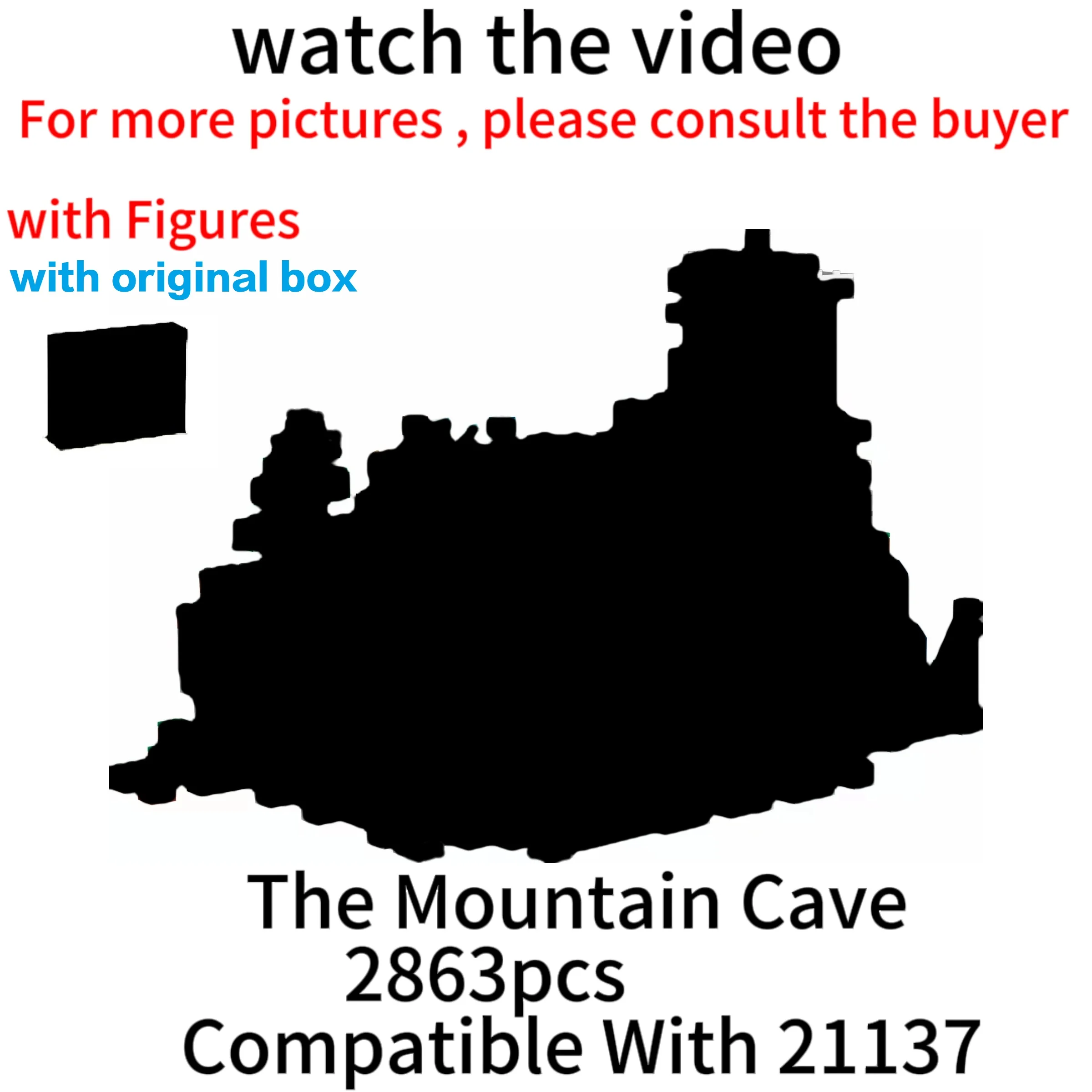 

with Original Box Compatible 21137 My World The Mountain Cave Building Blocks Bricks Toys Birthday Christmas Gifts 2688PCS