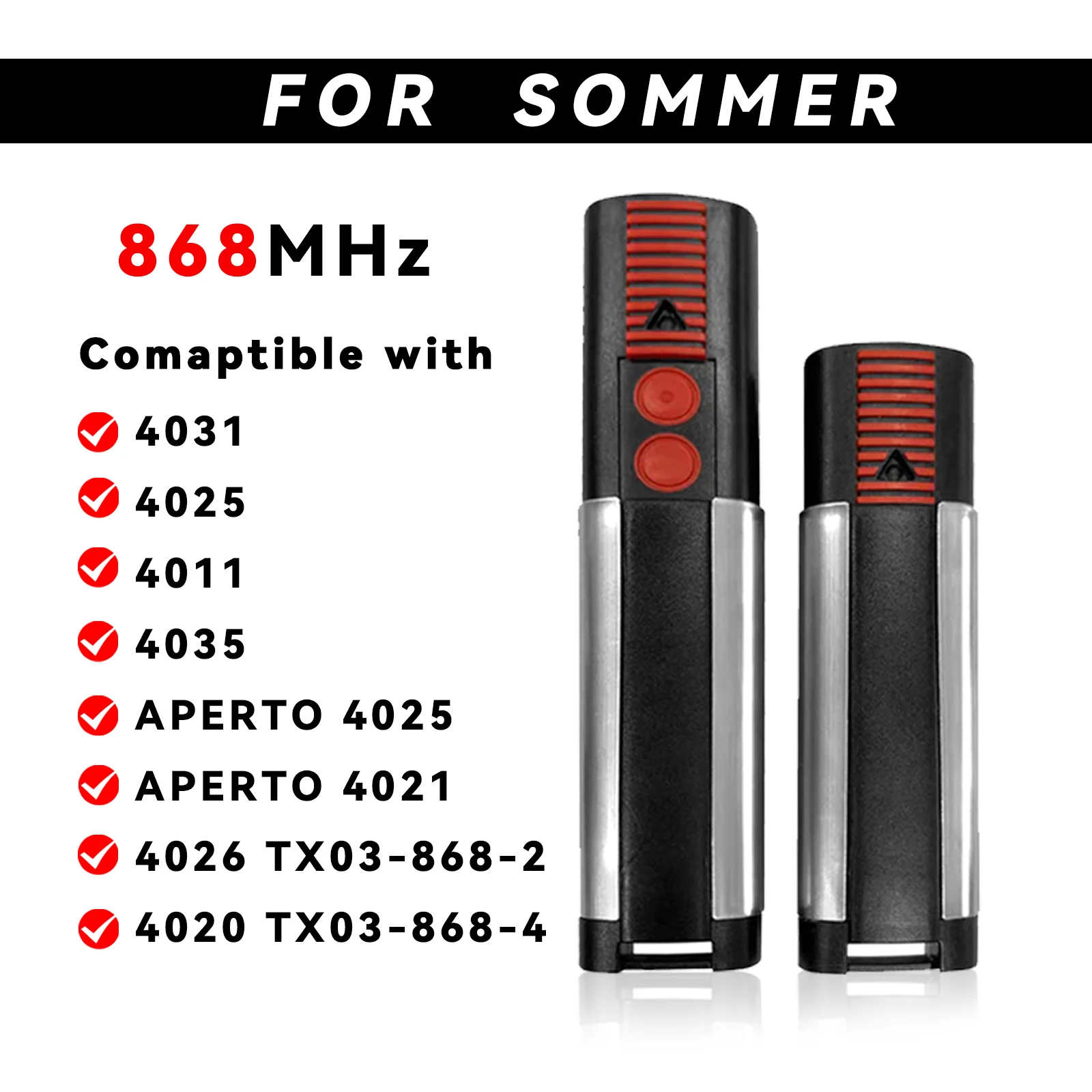 4-przyciskowy nadajnik ręczny najwyższej jakości, nowy, do SOMMER 868MHz 4020 TX03-868-4 4026 4031 4021, pilot do bramy garażowej.