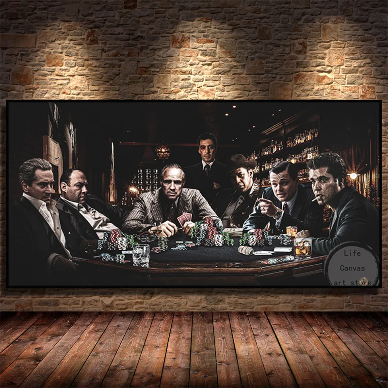 Film Der Wolf von der Wall Street Pate Ganster Poker Party Kunst Rauchen Poster Leinwand Malerei