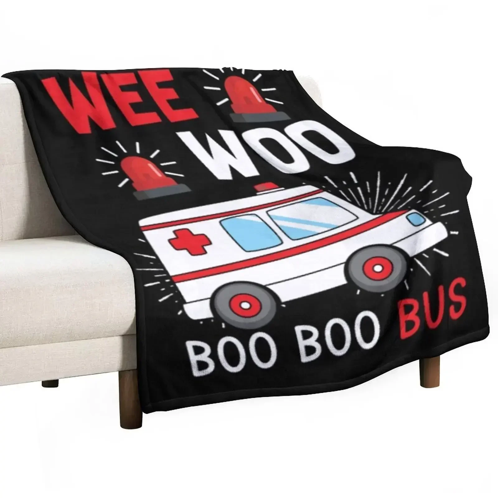 Paramedic Wee Woo Ambulance Throw Blanket Polar Beach Picnic Flannel Fabric Blankets