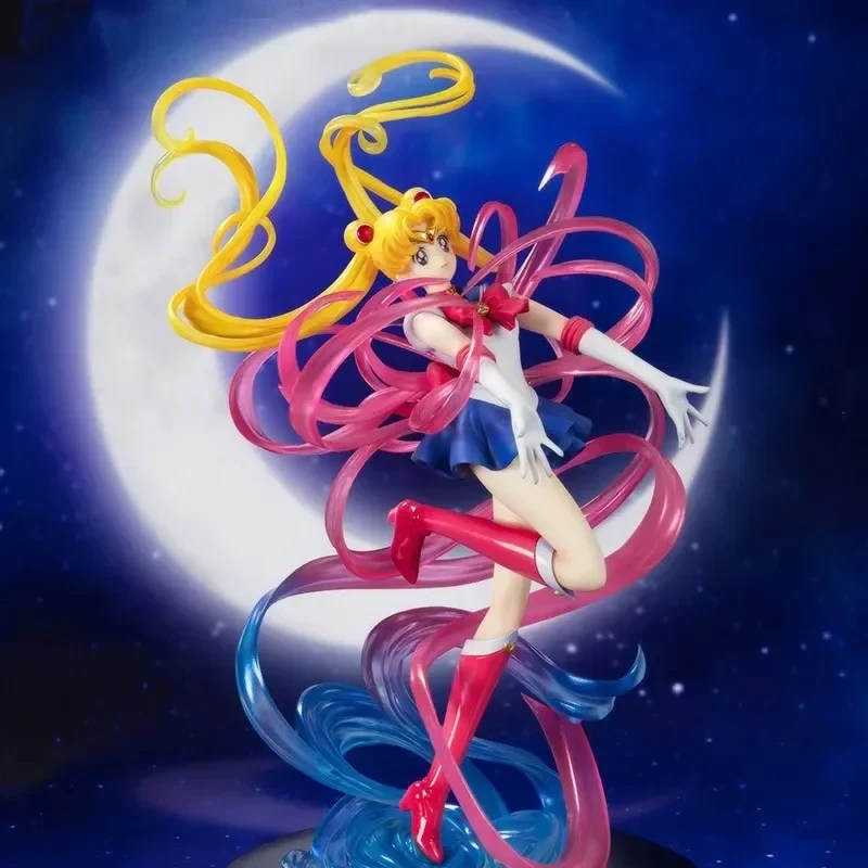 Sailor moon cristal transformação de energia kawaii anime figura ação menina estatueta modelo boneca decoração desktop coletar brinquedo presente