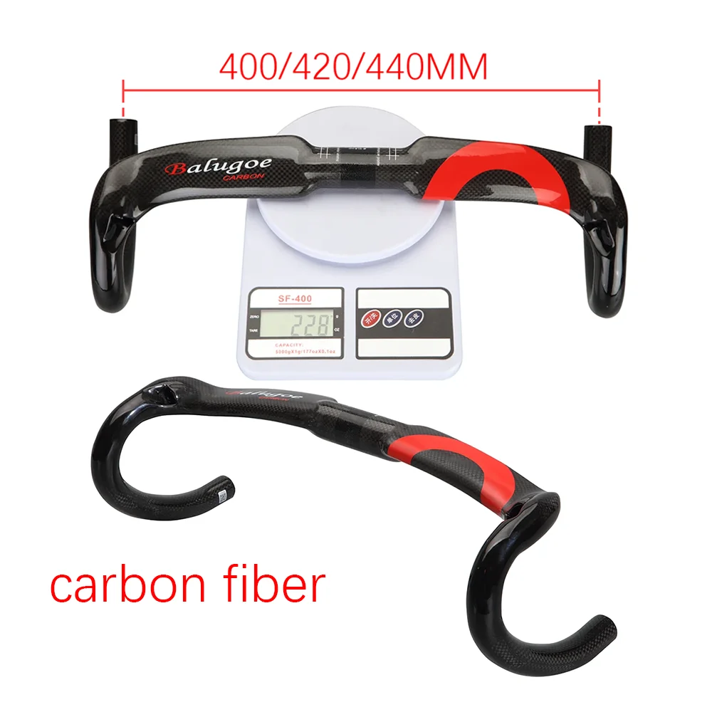 

Руль для шоссейного велосипеда BALUGOE из карбонового волокна с гранулированным покрытием, для горного велосипеда, с внутренней проводкой, изогнутый, яркий светящийся