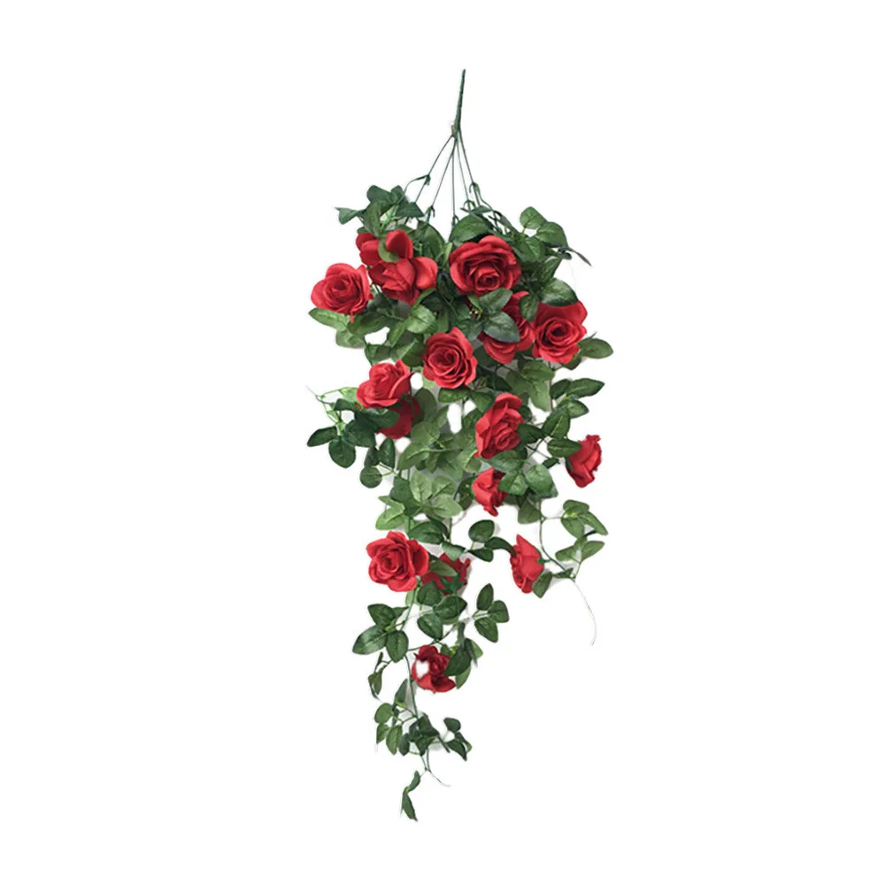 

Beautiful Simulation Living Room Garden Rattan Wall Hanging Artifical Flower Fake Vine Home Decoration Rose