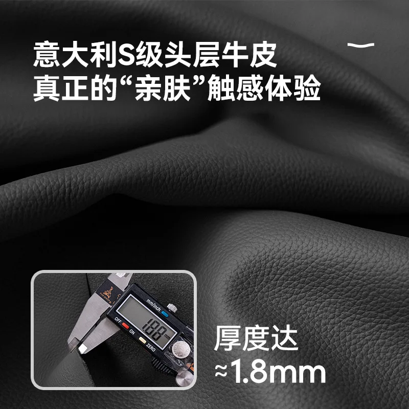 Cowhide small apartment leather bed