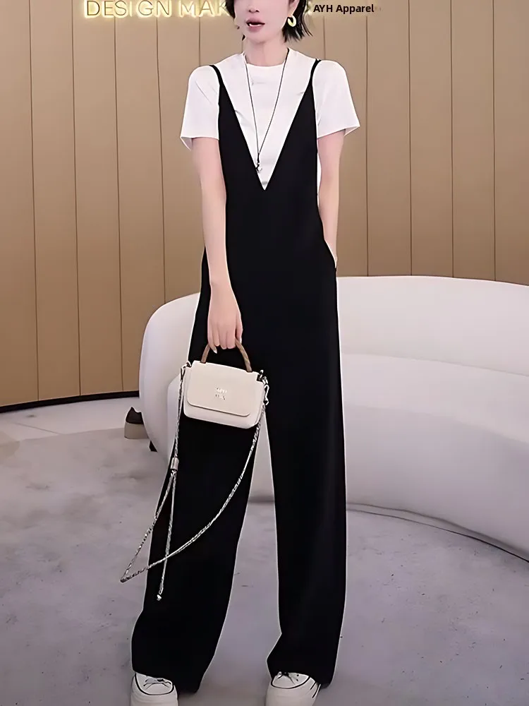 

Bla Casual One-Piece Pants Women's Faionable Sli Youthful High Waist Long Pants Korean Sle Commute Summer New Arrival