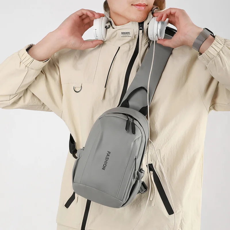 Multifunctional men's chest bag large capacity simple and light one shoulder foreskin membrane waterproof cross-body chest bag