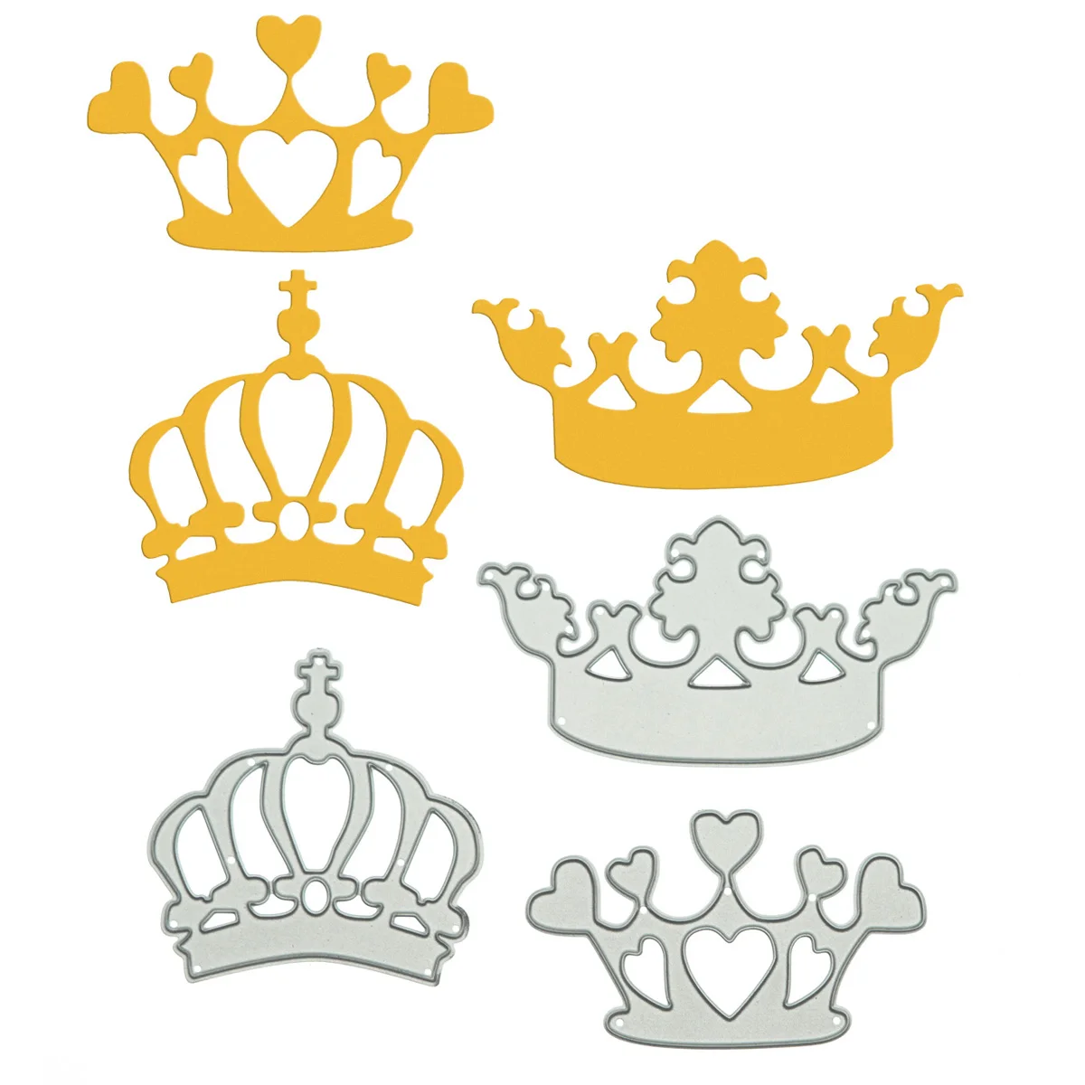 3Pcs Set King\'s Crown Cutting Die Cutter For Scrapbooking Diy Greeting Card Clipart Work Photo Album Making Decorating Stencil