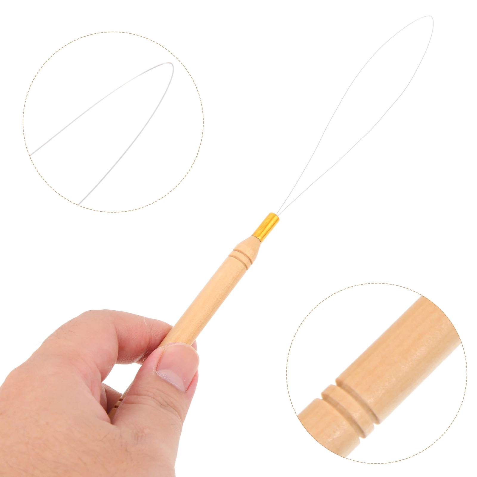

3pcs Wooden Handle Threader Needles Stainless Steel Bead Tools for DIY Crafts Bracelet Necklace Making Easy Sewing