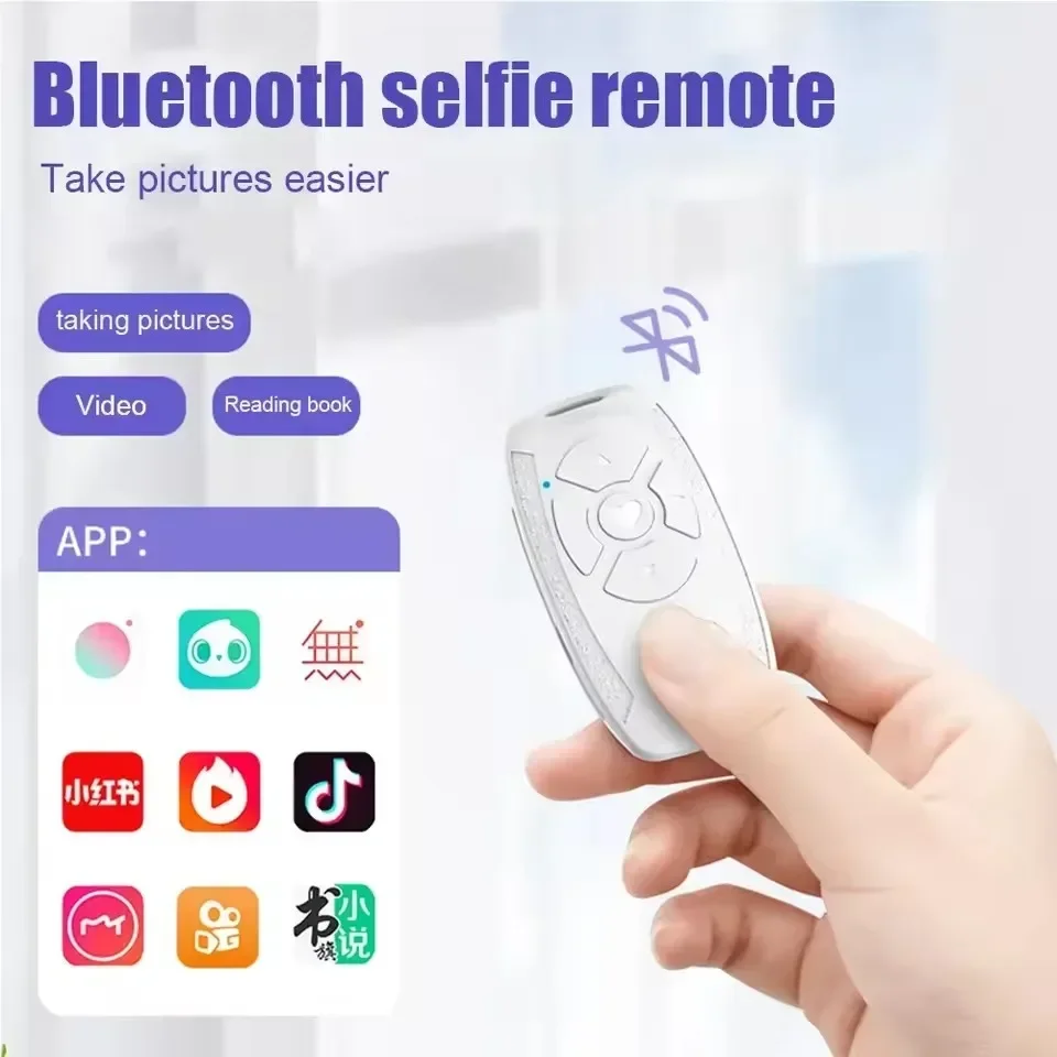 Charging Selfie Camera Shutter Universal Mobile Phone Bluetooth Compatible Remote Control Button TikTok E-book Page Turning