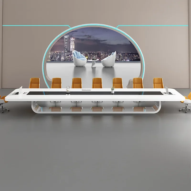 White Paint Office Conference Table Simple Modern Fashion Office Training Table