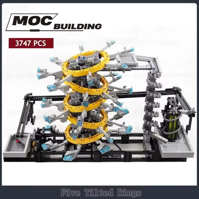 

Five Tilted Rings GBC Module Moc Building Blocks Motor Machine Model Technology Bricks DIY Assembly Puzzle Creative Toys Gifts