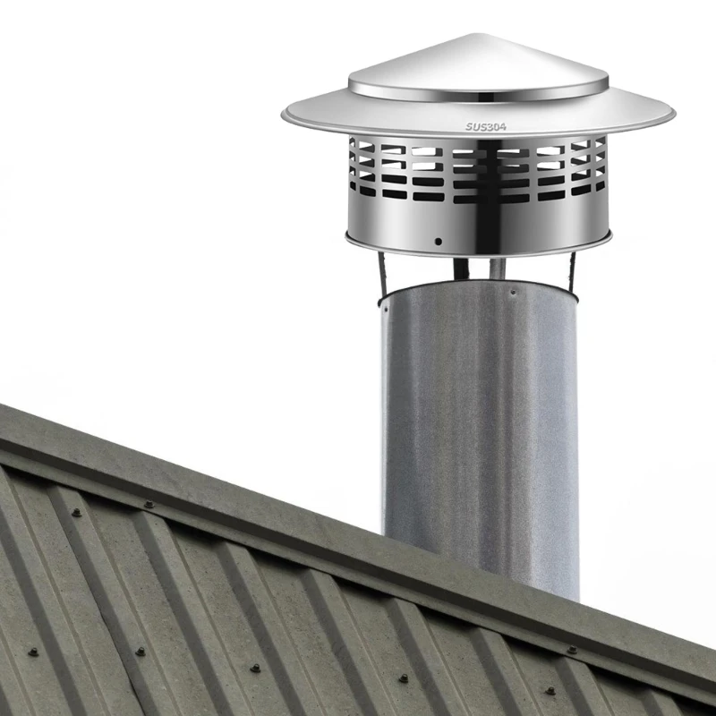 Round Chimney Caps Stainless Steel Fireplaces Vent Cover Chimney Cover with Screen 517A