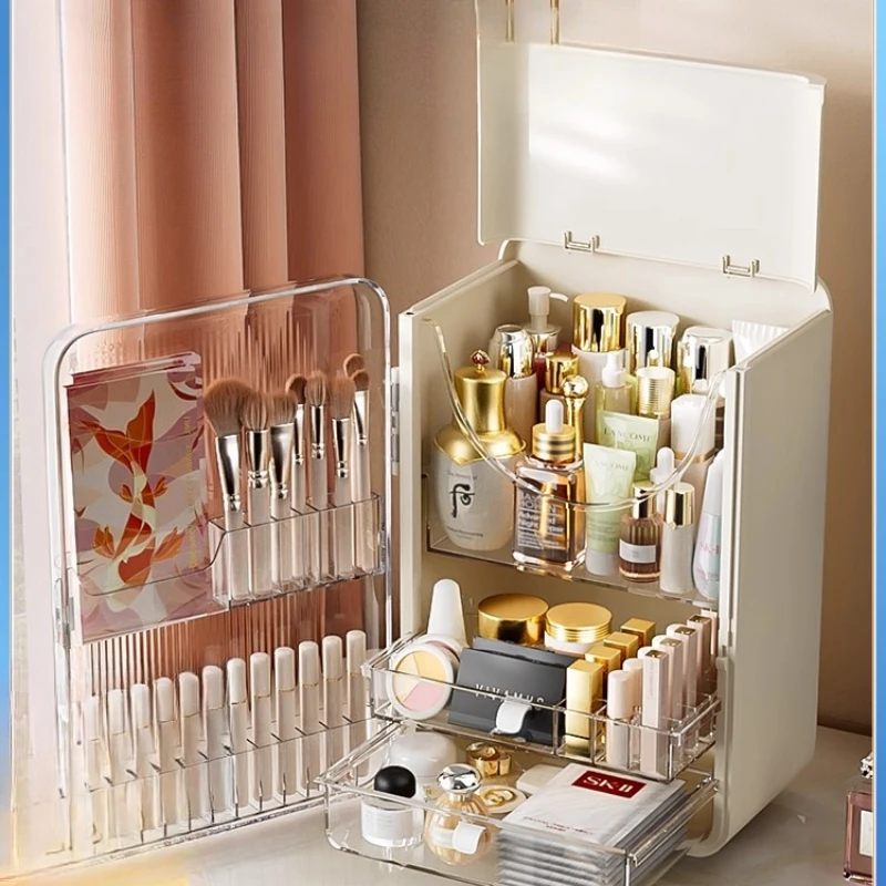 

Quality cosmetic storage box, large capacity, desktop storage box, dust-proof skin care, shelf