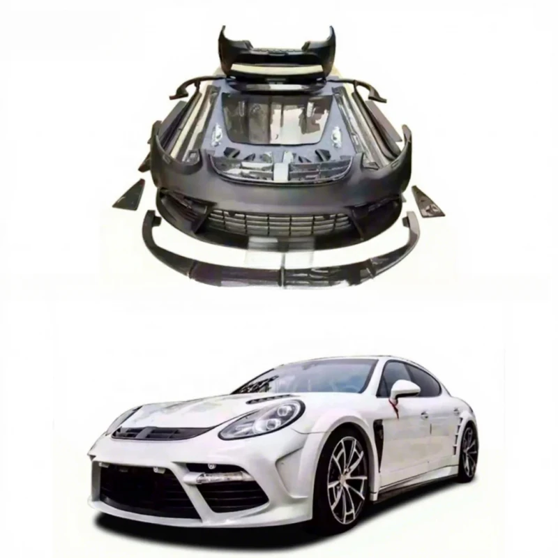 Durable MSY Style Carbon Fiberglass Kit 970 Front Lip Side Skirts Hood Grill Sport Universal Fit Car Guard