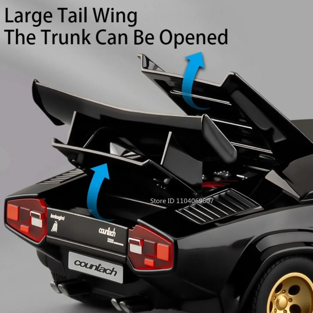 1:24 카운타치 LP500S 레불토 모델 장난감 슈퍼카 합금 다이캐스트 사운드 라이트 풀백 도어 오픈 미니 스포츠카 어린이 선물용